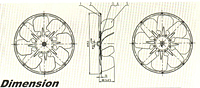 355mm Metal Fan Dimension