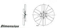 750mm Metal Fan Dimension