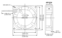 AC Fan PM8025-7 - Dimensional Drawing