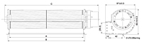 DC Cross Flow Fan JQD-060A Series - Dimensions