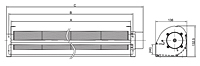 DC Cross Flow Fan JFD-081 Series - Dimensions