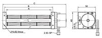 EC Crossflow Fan JET-030A Series - Dimensions