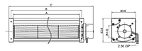 EC Cross Flow Fan JHT-060A Series - Dimensions