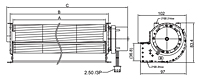 EC Cross Flow Fan JQFT-060A Series - Dimensions