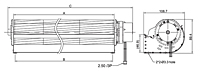 EC Cross Flow Fan JQT-065A Series - Dimensions