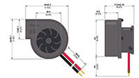 0.68 Cubic Feet Per Minute (ft³/min) Airflow (P) Micro Blower - Dimensional Drawing