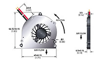 1.04 Cubic Feet Per Minute (ft³/min) Airflow (P) Micro Blower - Dimensional Drawing