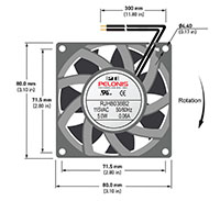 RJ8038 EC Series Axial Fans - Diagram Front View