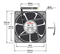 RJ1238 EC Series Axial Fans - Front View