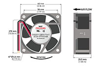 6025-5 Series Brushless Direct Current (DC) Axial Fans - 3