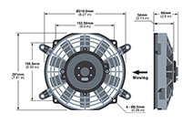 AX12B004-B190 Series Straight Blade Design Brushed Direct Current (DC) Axial Fan - Blowing Airflow Direction