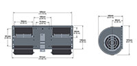 RA24BL001-B40 Series Dual Wheel Design Brushless Direct Current (DC) Centrifugal Blowers - 2