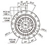 Output Frame Dimensions of Model SDH 255 Planetary Reducer Gearbox