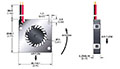 0.27 Cubic Feet Per Minute (ft³/min) Airflow (P) Micro Blower - Dimensional Drawing