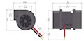 1.20 Cubic Feet Per Minute (ft³/min) Airflow (P) Micro Blower - Dimensional Drawing