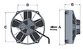 AX12BL004C-B255 Series Straight Blade Design Brushless Direct Current (DC) Axial Fan - Blowing Airflow Direction